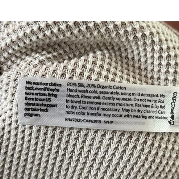 Eileen Fisher Waffle Knit light weight Open Cardigan - Picture 6 of 7